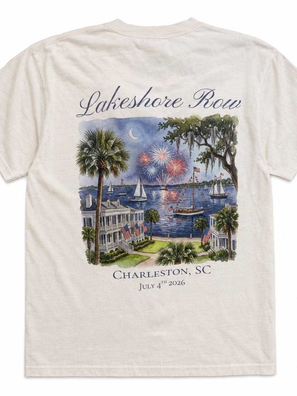 Lakeshore Row Charleston SC July 4th 2026 Graphic T-Shirt